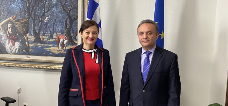 Συνάντηση της Προέδρου της Επ. Περιβάλλοντος της Βουλής, Δ. Αυγερινοπούλου, με τον Υφυπουργό Αγροτικής Ανάπτυξης και Τροφίμων, κ. Κελέτση